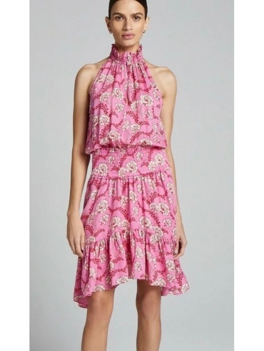 A.L.C. Cody Floral Silk Pink Floral Halter Size 10 NWT
